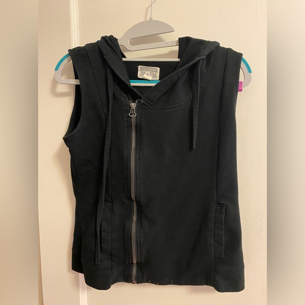 Converse One Star Black Vest with Hood Mediun